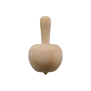 Unfinished natural wood spinning top toy with authentic grain for DIY painting projects