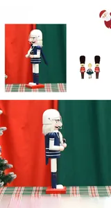 Détail du casse-noisette joueur de football américain en uniforme de sport bleu et blanc