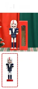 Casse-noisette joueur de football 36 cm avec casque et ballon en coffret cadeau