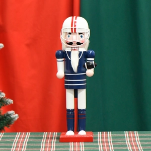 Casse Noisette Bois Joueur Football Américain Thème Sport Traditionnel Peint Main Décoration Noël Festive Bureau