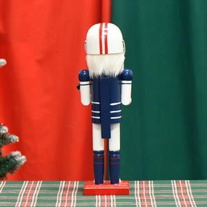 Casse-noisette joueur de football américain en bois de 36cm, décor de Noël classique