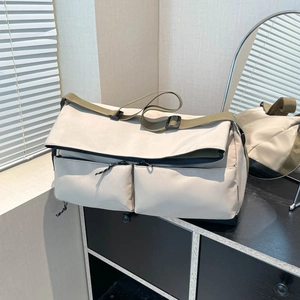 Sac Bandoulière de Voyage Grande Capacité Multi Poches Sac Messager Nylon PU pour Gym Sport Extérieur Affaires Femmes Hommes