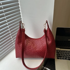Women Fashion PU Woven Underarm Bag Large Capacity Hobo Bag Designer Shoulder Bag For Women Daily Casual Crossbody Bag