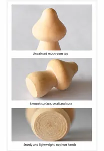 Vue détaillée de champignons en bois non peints avec texture lisse et grain naturel