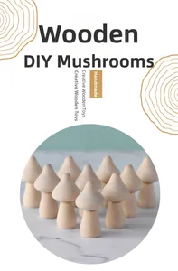 Détails de champignons en bois DIY non peints pour décoration créative et artisanat