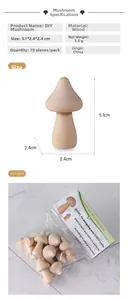 Spécifications détaillées du lot de 10 champignons en bois DIY avec dimensions exactes
