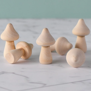 Champignons En Bois Non Finis Pour Bricolage Peinture Artisanat Bois De Lotus Naturel Décoration Maison Ornements Miniatures