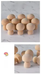 Close-up of polished natural Schima superba wood mushroom for DIY crafts and decor