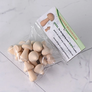 Lot de 15 champignons en bois brut pour DIY et loisirs créatifs sous emballage