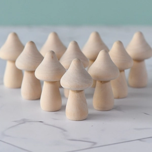 Lot de 10 champignons en bois naturel DIY pour peinture créative et décoration nordique