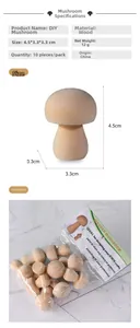 Detailed size and dimension view of 4.5cm natural wooden mushrooms for DIY crafts