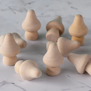 DIY unfinished natural wood mushroom crafts for creative painting and home decoration