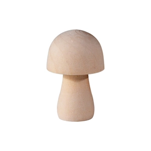 Unfinished natural wood mushroom ornaments with smooth textures for DIY crafts