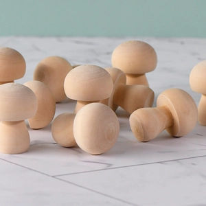Mini Wooden Mushrooms Unpainted Natural Wood DIY Painting Handcrafts Home Office Desk Decoration Creative Arts