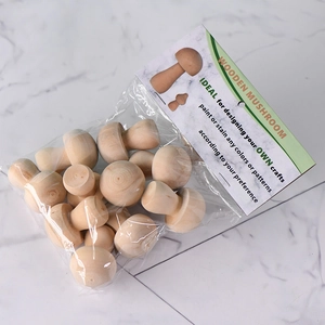 DIY unfinished wooden mushrooms for kids crafts and creative natural home decor