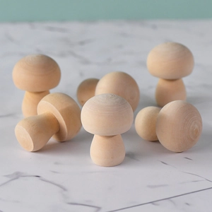 Natural wood mini mushrooms for DIY painting crafts and modern home decoration accents