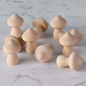 Natürliche Schima-Holz Pilz Ornamente Für DIY Malerei Unlackierte Holzhandwerk Für Heim Schreibtisch Dekor Kreatives Kunstmaterial
