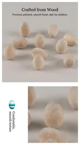 Close-up of polished natural wood eggs showing smooth texture and burr-free DIY surface
