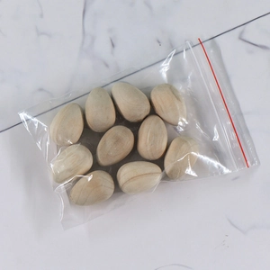 Set of 10 smooth unpainted natural wood eggs for DIY crafts and home decoration