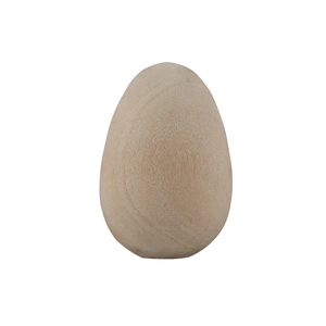 DIY creative unpainted wooden egg model with natural wood grain for home decor and crafts