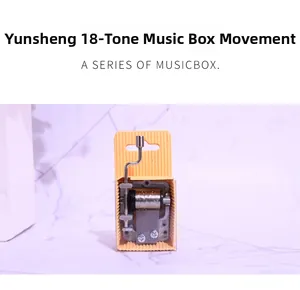Vue détaillée du mouvement de boîte à musique 18 notes à manivelle pour kit DIY