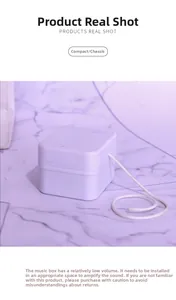 Détail macro du mécanisme de boîte à musique à cordon blanc pour jouets DIY