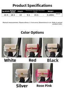 Vue détaillée des sacs à bandoulière en toile et cuir patchwork en cinq couleurs