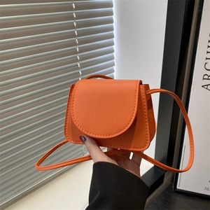 Women Urban Simple PU Leather Mini Shoulder Crossbody Bag Lychee Pattern Flap Summer Casual Fashion Bag Small Square Bag