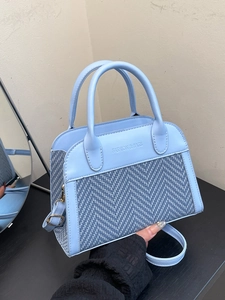Elegante Borsa Tote da Donna Con Intreccio a Spina di Pesce in Pelle PU a Tracolla Con Tracolla Singola Forma Quadrata