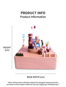 Top view of cat-themed wooden music box showing detailed wooden base and cat figures