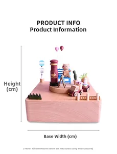 Top view of cat-themed wooden music box showing detailed wooden base and cat figures