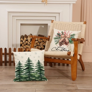 Christmas pillowcase set with pine cones and forest prints for festive home decor
