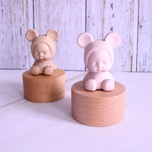 Cartoon Sleeping Baby Wooden Music Box Beechwood Handcrafted Music Box Home Decor Birthday Gift For Children Kids