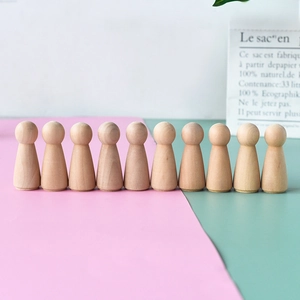 Set of 10 unfinished wooden peg dolls for DIY crafts and Nordic home decor accents