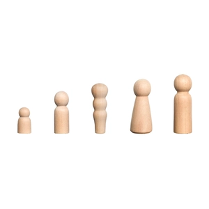 Set of 5 Nordic unfinished bionic solid wood dolls for DIY graffiti and crafts