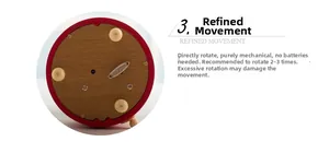 Macro view of mechanical music box wooden base with metal clockwork knob and screws