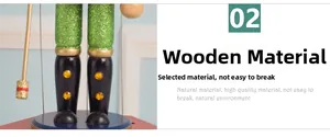 Detailed close-up of 36cm wooden nutcracker featuring glitter legs and golden rhinestone boots