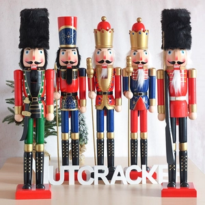 Großer Holz Nussknacker Soldat Deko Europäische Handbemalte König Puppe Weihnachten Home Decor Gewerbliches Geschenk