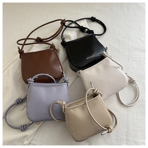 Detailed collection of mini crossbody bags in black, brown, beige, purple, and khaki colors