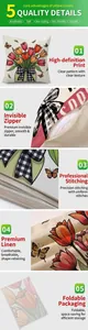 Detail view of linen tulip pillowcase showing invisible zipper and fine stitching finish