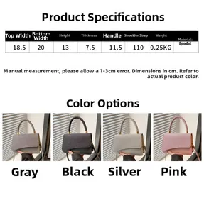 Detailed size chart and multi-color options for sparkly sequin mini crossbody handbags