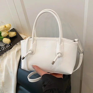 Sac Tote Femme Mode En Cuir PU Grande Capacité Sac Bandoulière Main Avec Imprimé Lettres Et Décor De Nœud Quotidien