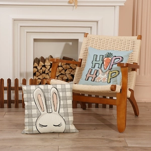 Easter bunny linen pillow covers featuring rabbit prints and Hip Hop graffiti design