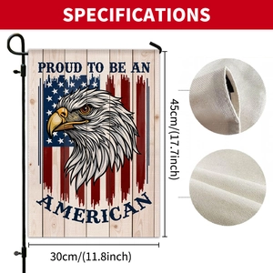 Independence Day garden flag with American eagle and flag design, 12x18 inch burlap flag