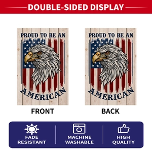 Double-sided Independence Day garden flag featuring American bald eagle and flag design