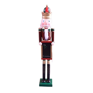 Classic 120cm wooden Nutcracker soldier statue with Christmas countdown sign decoration