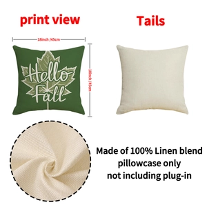 Kissenbezug aus Leinen mit Hello Fall Aufdruck und Ahornblatt für die Herbstdeko