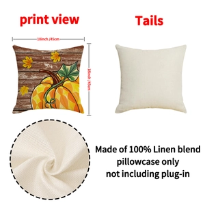 Housse de coussin en lin citrouille d'automne 45x45 cm décor de Thanksgiving
