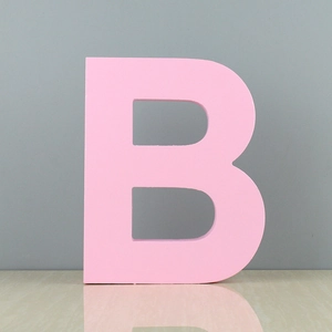Lettre B décorative rose en bois, ornement 3D pour mariage et décoration intérieure