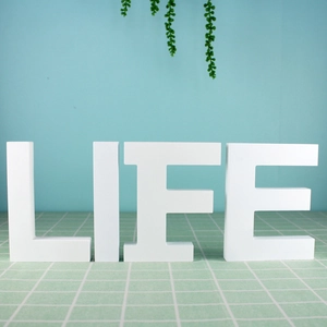 Large Standing Wooden 3D Letters White DIY Alphabet Symbols For Wall Tabletop Decor MDF Ornaments For Wedding Home Party
